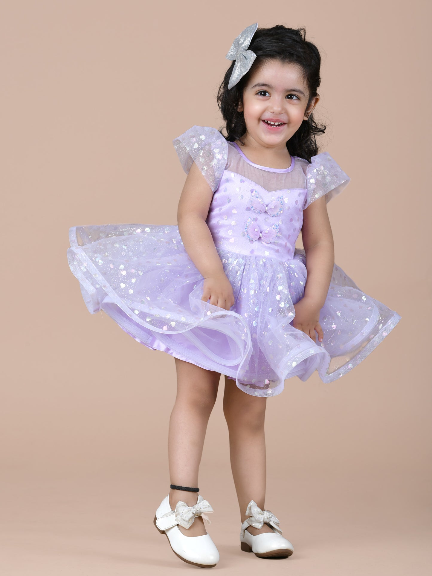 Fit and Flary frill frock- Lilac