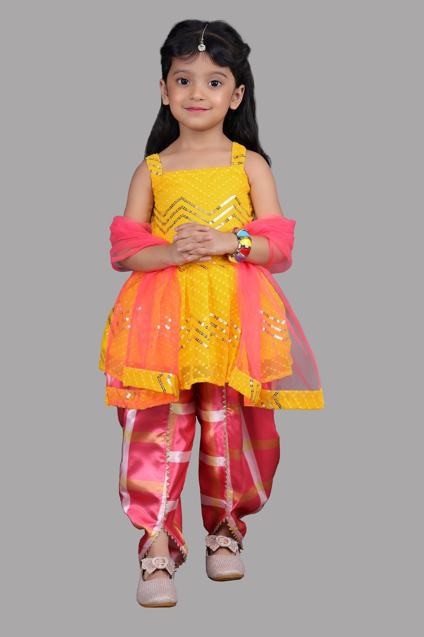 Kurta & Sharara with Dupatta (Yellow)