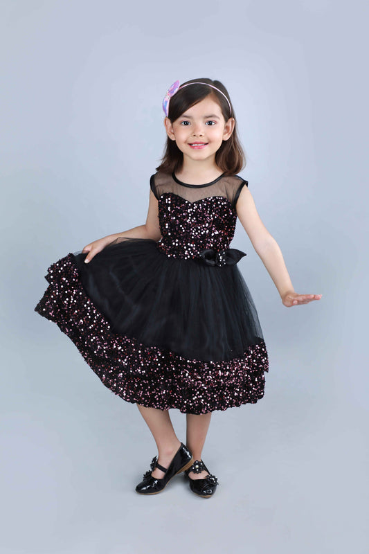 Frill  Baby Party Frock (Black)