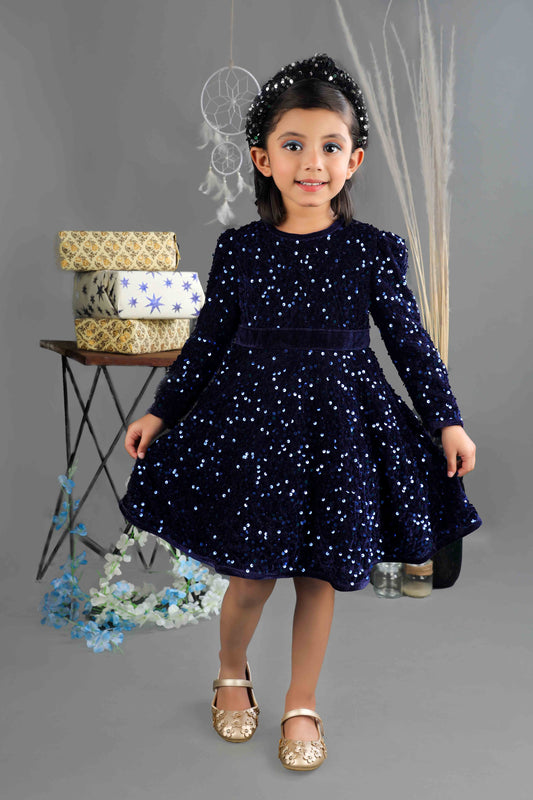 Velvet Party Frock (Blue)