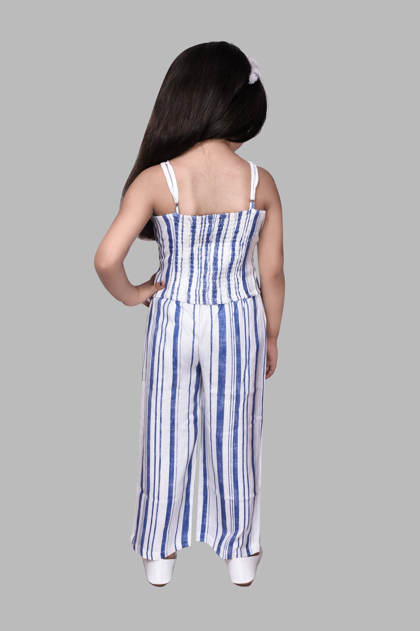 Palazzo and Top Set (White Striped)